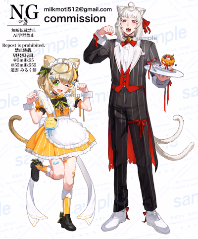 【work】鈴音みけにー様 記念イラスト【立ち絵・衣装デザイン】
