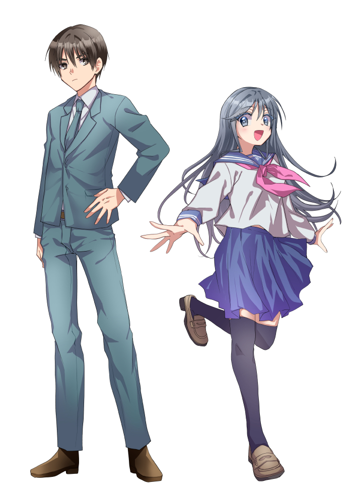 等身男女立ち絵イラスト